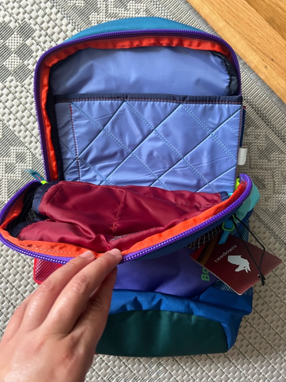 cotopaxi Teal Purple Blue Colorblock Bogota 20L Backpack NWT - Picture 4 of 4